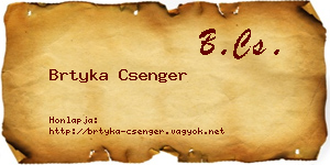 Brtyka Csenger névjegykártya